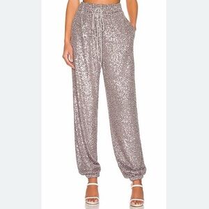NWT Lovers & Friends Cairo Sequin Jogger Pant in Pewter